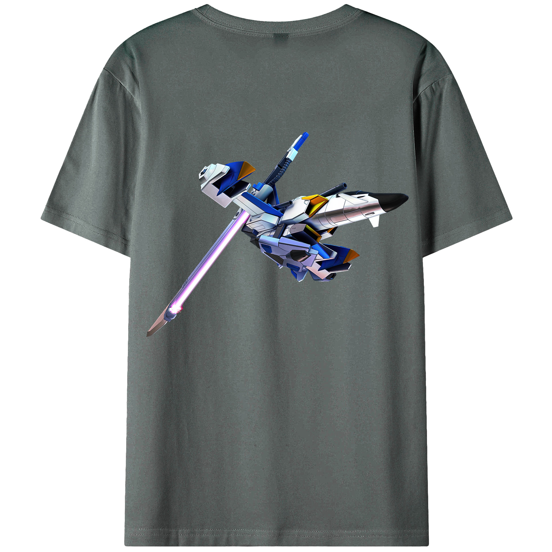 （画像用） 機動戦士ガンダム Mobile Suit Gundam 綿100％ メンズ半袖Tシャツ（バックプリント） 通気性
